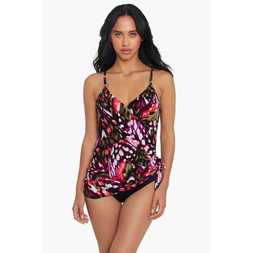 Magicsuit Women's Black Multi Flutter Willow One Piece Swimsuit Size 14 NWT